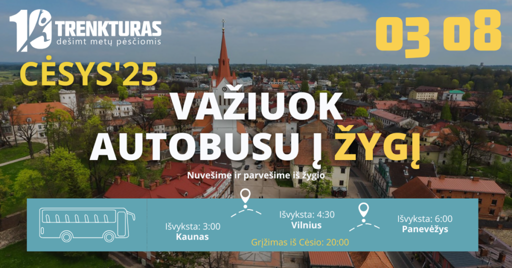 TrenkTuras: Pavasario žygis Cėsyje'25 - kelionė autobusu